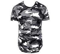 DGKaxiyaHM Mens DéContracté Camouflage Coulant des T-Shirts T-Shirt De Gymnas De Gymnas De Canne à Manches à Manches Courtes Chemises De Musculation De L'EntraîNement Slim Fit (Gris Clair,L)
