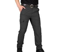 DGKaxiyaHM Pantalon Cargo pour Hommes Pantalon Militaire D'ExtéRieur Multi-Poches pour La RandonnéE en Montagne Pantalon De Jogging LéGer Et ImperméAble (Le Noir,L)