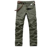 DGKaxiyaHM Pantalon Multi-Poches pour Homme Pantalon Cargo Militaire D'ExtéRieur à Taille Moyenne Pantalon Droit AthléTique Jogger Workwear (ArméE Verte,36)