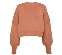 DGKaxiyaHM Pull d'automne DéContracté pour Femmes Chandails à Manches Longues en Tricot à Col Roulé Pull-Over Tendance De Couleur Unie (Orange,M)