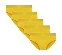 DGKaxiyaHM Slip AthléTique Respirant De Couleur Unie pour Hommes sous-VêTements Taille Moyenne en Coton Extensible Slip De Maintien Soft Comfort (Jaune-5PC,L)