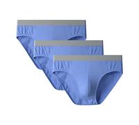 DGKaxiyaHM Slip en Coton Taille Moyenne pour Hommes sous-VêTements Taille Large Plus sous-VêTements LéGers Soft Comfort (Bleu-3PC,6XL)