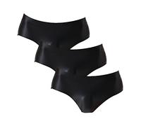 DGKaxiyaHM Slip en Soie Extensible sans Couture pour Hommes sous-VêTements Munis d'un SystèMe D'éVacuation De L'Humidité De Couleur Unie CaleçOn Respirant Doux Et Confortable (Le Noir-3PC,XL)