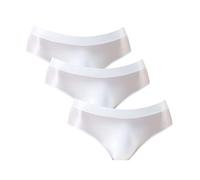 DGKaxiyaHM Slip en Soie Extensible sans Couture pour Hommes sous-VêTements Munis d'un SystèMe D'éVacuation De L'Humidité De Couleur Unie CaleçOn Respirant Doux Et Confortable (Blanche-3PC,L)