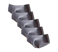 DGKaxiyaHM Slip en Soie Extensible sans Couture pour Hommes sous-VêTements Munis d'un SystèMe D'éVacuation De L'Humidité De Couleur Unie CaleçOn Respirant Doux Et Confortable (Gris-5PC,XXL)