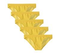 DGKaxiyaHM Slip Taille Basse en Soie Ice pour Hommes Culotte De Bikini Respirante Transparente Et Sexy sous-VêTements Skinny Transparents De Couleur Unie (Jaune-5PC,3XL)