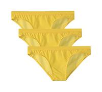 DGKaxiyaHM Slip Taille Basse en Soie Ice pour Hommes Culotte De Bikini Respirante Transparente Et Sexy sous-VêTements Skinny Transparents De Couleur Unie (Jaune-3PC,3XL)