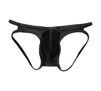 DGKaxiyaHM sous-vêtements Jockstrap pour Hommes String à Dos en T Respirant avec Poche bombée Taille Basse Caleçon G-Strings Supporter athlétique (Le Noir,S)