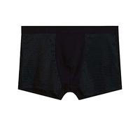 DGKaxiyaHM sous-VêTements Respirants en Maille pour Hommes à Taille Moyenne Boxer D'éTé en Soie Ice avec Pochette Boxer De Couleur Unie (Le Noir-1PC,XXL)
