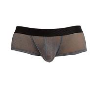 DGKaxiyaHM sous-vêtements Transparents pour Hommes Boxer Transparent Taille Basse en Maille avec Poche bombée Maillot de Bain Culotte Sexy Respirant (Gris,XL)