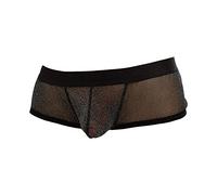 DGKaxiyaHM sous-vêtements Transparents pour Hommes Boxer Transparent Taille Basse en Maille avec Poche bombée Maillot de Bain Culotte Sexy Respirant (Le Noir,XXL)