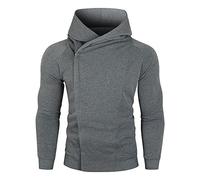 DGKaxiyaHM Sweatshirt pour Hommes De Poids Moyen Sweat à Capuche à Fermeture éClair AsyméTrique Et à Manches Longues Sweatshirts Slim Fit Casual Outdoor (Gris,M)