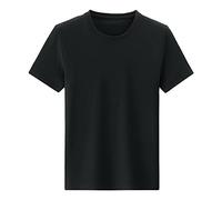 DGKaxiyaHM T-Shirt De Base en Coton De Base pour Hommes Couleur De Couleur Coules Courtes Courts-Chefs T-Shirt De Gym D'EntraîNement LéGer Slim Fit (Le Noir,M)