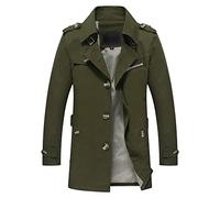 DGKaxiyaHM Trench-Coat D'ExtéRieur à Simple Boutonnage Pour Hommes Manteaux Parka Slim Fit à Revers éChancré Manteau DéContracté Coupe-Vent D'Automne (Vert,4XL)