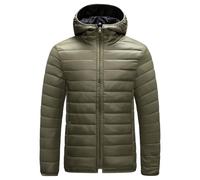 DGKaxiyaHM Veste matelassée légère à capuche pour homme avec fermeture éclair intégrale, Olive Drab, M