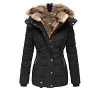 DGKaxiyaHM Veste Polaire IsoléE DoubléE De Laine Polaire Pour Femmes Manteaux D'Hiver Parkas à Capuchon En Fourrure Veste Mince RembourréE En Peau De Mouton