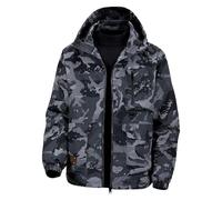 DGKaxiyaHM Veste tactique imperméable pour homme - Camouflage - Chaud - Coupe-vent - Léger - Militaire, gris foncé, XS