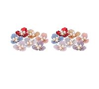 DGLDCSHUAI 14 pièces Boutons en Perle Bricolage Exquis Boutons en Fausse Perle Dos Plat Fleur pour Broches de vêtements