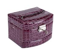 DGLDCSHUAI 3 couches bijoux collier bague boîte de rangement étui dame cadeau fournitures pour la maison (Violette)