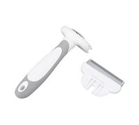 DGLDCSHUAI Brosse de toilettage pour animaux de compagnie Peigne amovible Poignée confortable Brosse de démêlage pour animaux de compagnie pour chiens de petite et moyenne taille (M Blanc)