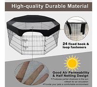 DGLDCSHUAI Couverture de Parc pour Animaux de Compagnie de 24 Pouces 8 Panneaux octogonaux pour clôture pour Animaux de Compagnie Couverture en Maille pour Parc pour Chien