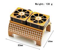 DGLDCSHUAI Dissipateur Thermique de Moteur avec Deux Ventilateurs de Refroidissement de Remplacement pour modèle de Voiture télécommandé 1/5 Big X 8S Kraton 1717 4985 Radiateur de (Or)