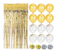 DGLDCSHUAI Ensemble de ballons à paillettes, rideau décoratif à franges, boule de fleurs en papier pour la fête du nouvel an 2021