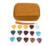 DGLDCSHUAI Ensemble de Sacs pour médiators de Guitare, Grand Espace, étanche, Bonne Protection, étui de Rangement en Tissu EVA avec 15 médiators (Jaune)