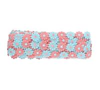 DGLDCSHUAI Garniture en dentelle de fleurs de marguerite 15 mètres exquis beau tissu en dentelle pour bricolage artisanat emballage cadeau décorations de mariage (Bleu poudre)