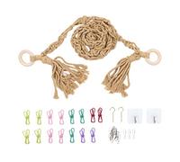 DGLDCSHUAI Hanging Stuffed Animal Storage Chain Space Saving Wall Toy Storage Decor with Clips and Hooks for Children's Room (Jaune)