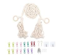 DGLDCSHUAI Hanging Stuffed Animal Storage Chain Space Saving Wall Toy Storage Decor with Clips and Hooks for Children's Room (Beige)