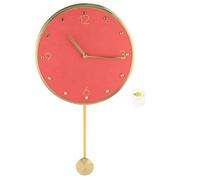 DGLDCSHUAI Horloge pivotante Simple avec Pendule Horloge Murale décor pour la décoration de Bureau à Domicile (Ornement Rond Rouge)