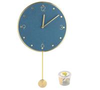 DGLDCSHUAI Horloge pivotante Simple avec Pendule Horloge Murale décor pour la décoration de Bureau à Domicile (Ornement Rond Bleu)