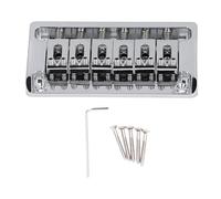 DGLDCSHUAI Kit de Pont de Guitare électrique à 6 Cordes en Laiton à Travers Le Corps Pont de Guitare sans trémolo avec clé pour St (Chrome)