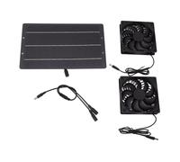 DGLDCSHUAI Kit de ventilateur de panneau solaire de 10 W Résistant aux intempéries Double ventilateur d'échappement alimenté par énergie solaire Montage mural pour poulaillers à serres