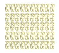 DGLDCSHUAI Lot de 50 trombones en forme de tasse à café, bureau, maison, fil recouvert de plastique, trombones jaune doré pour cahier, marque-page