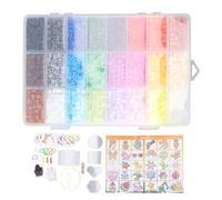 DGLDCSHUAI Lot de 6300 perles de sécurité 5 mm à faire soi-même, 24 couleurs pour enfants, 3 morceaux de papier blanc et 12 morceaux de papier coloré