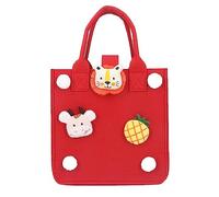 DGLDCSHUAI Sac à provisions en feutre avec motif animal de dessin animé, décoration de fruits, panier à provisions réutilisable