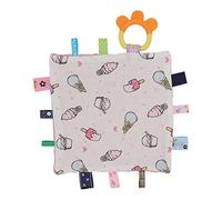 DGLDCSHUAI Serviette de Confort pour bébé Motif Mignon Motif Velours Doux Anneau de Dentition en Silicone Serviette de salive pour bébé (Modèle de crème glacée)