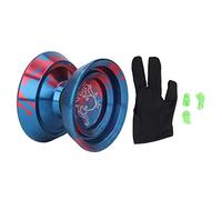 DGLDCSHUAI Yoyo Ball Alliage Professionnel Jouet Yoyo Insensible avec Cordes de Remplacement pour Garçons (Rouge et Bleu)