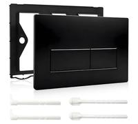 DGMI Plaque de commande WC compatible avec les plaques de commande Geberit Sigma 01, 20, 30, 50, UP300, UP320, double chasse avec kit de levier de chasse et cadre de montage (noir)