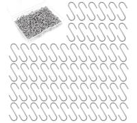DGN 200 unités Mini crochets en S, 2 mm, petits crochets en S, crochets de drainage en S pour Opbergdoos, petits crochets métalliques réutilisables en S, à suspendre, pour bijoux, pendentifs