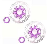 DGOINGPI Disques de Frein de vélo Centerlock disques 140mm 160mm VTT Route vélo Disque de Frein Rotor disques de Frein hydrauliques Rotor(2PCS- 140 Purple)