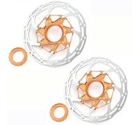 DGOINGPI Disques de Frein de vélo Centerlock disques 140mm 160mm VTT Route vélo Disque de Frein Rotor disques de Frein hydrauliques Rotor(2PCS- 140 Orange)