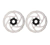 DGOINGPI Rotors de Verrouillage de Disque Central de Frein de vélo VTT, 203mm 180mm 160mm 140mm en Acier 1.8mm adaptés à Toutes Les Plaquettes pour vélo(CL-180mm Black 2pcs)