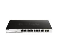 Switch réseau D-LINK DGS 1210-28MP - Commutateur - intelligent - 24 x 10/100/1000 (PoE+) + 4 x combo Gigabit - de bureau, Montable sur rack - PoE+ (370 W)