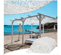 DGSFES Filet Camouflage Blanc Renforcé,Filet De Protection Solaire De Chasse,Filet De Camouflage Décoratif Militaire,Filet Camouflage Photographie Animalière,Protection Jardin,1X4m