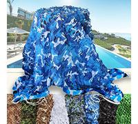 DGSFES Filet de Camouflage Bleu 3x3m,Filet Militaire Ombrage Terrasse Pergola Chasse Voiture Exterieur,Toile D'ombrage Oxford 210D,Filet Camouflage Renforcé for Protection Jardin