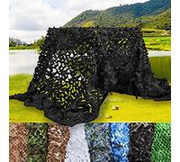 DGSFES Filet de Camouflage Noir 3x5m,Filet Militaire Ombrage Terrasse Pergola Chasse Voiture Exterieur,Toile D'ombrage Oxford 210D,Filet Camouflage Renforcé for Protection Jardin