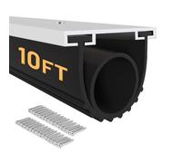 DGSL Joints de porte de garage en caoutchouc avec kit de base de retenue de rail en aluminium pré-percé, robuste en forme de U + joint torique pour porte de garage (3 m, noir)